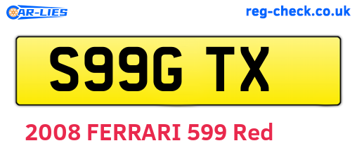 S99GTX are the vehicle registration plates.