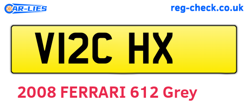 V12CHX are the vehicle registration plates.