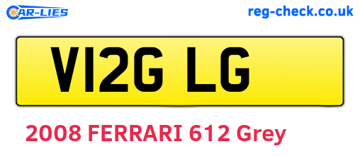 V12GLG are the vehicle registration plates.