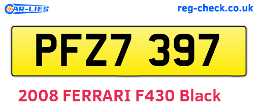 PFZ7397 are the vehicle registration plates.