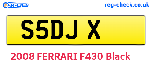 S5DJX are the vehicle registration plates.