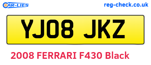 YJ08JKZ are the vehicle registration plates.