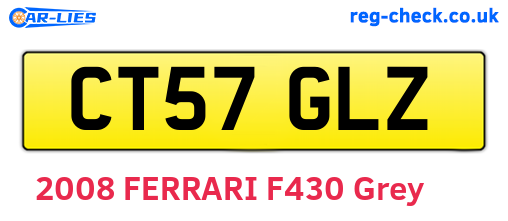 CT57GLZ are the vehicle registration plates.