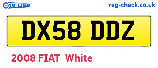 DX58DDZ are the vehicle registration plates.