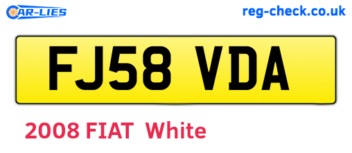 FJ58VDA are the vehicle registration plates.