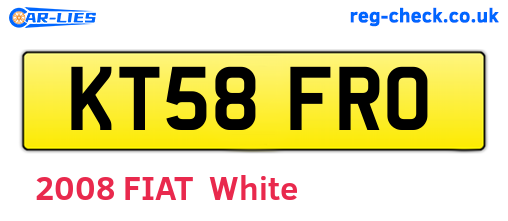 KT58FRO are the vehicle registration plates.