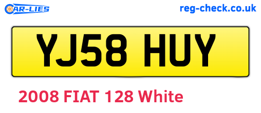 YJ58HUY are the vehicle registration plates.