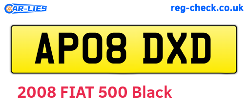 AP08DXD are the vehicle registration plates.