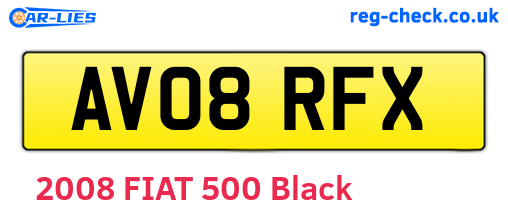 AV08RFX are the vehicle registration plates.