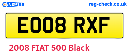 EO08RXF are the vehicle registration plates.
