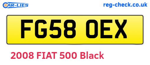 FG58OEX are the vehicle registration plates.