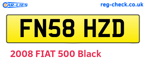 FN58HZD are the vehicle registration plates.