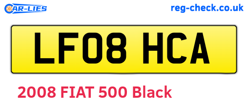 LF08HCA are the vehicle registration plates.