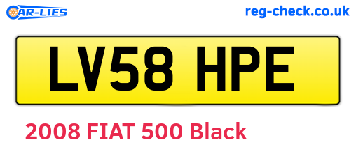 LV58HPE are the vehicle registration plates.