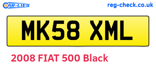 MK58XML are the vehicle registration plates.