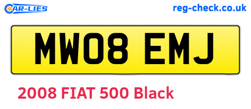 MW08EMJ are the vehicle registration plates.