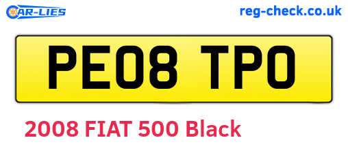 PE08TPO are the vehicle registration plates.