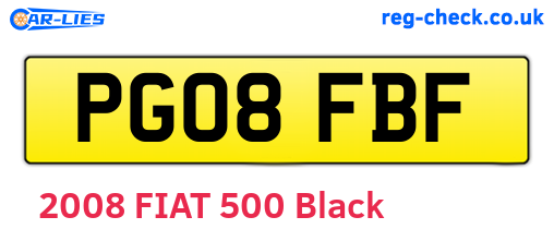PG08FBF are the vehicle registration plates.
