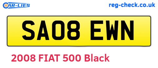 SA08EWN are the vehicle registration plates.