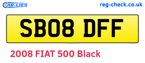 SB08DFF are the vehicle registration plates.