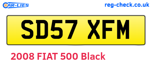 SD57XFM are the vehicle registration plates.