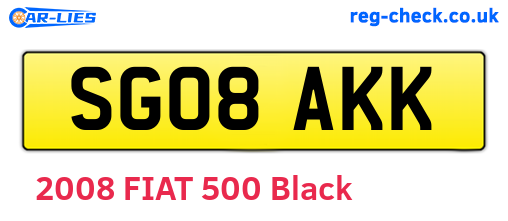 SG08AKK are the vehicle registration plates.