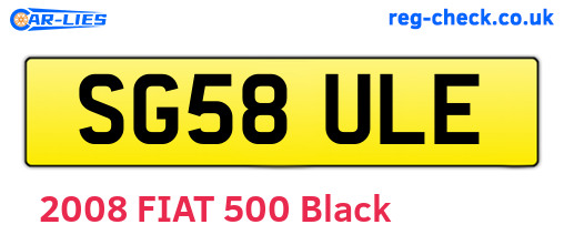 SG58ULE are the vehicle registration plates.