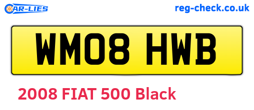 WM08HWB are the vehicle registration plates.