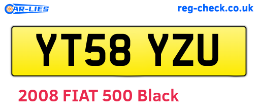 YT58YZU are the vehicle registration plates.