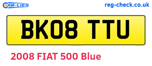 BK08TTU are the vehicle registration plates.