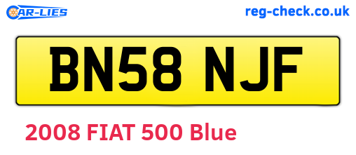 BN58NJF are the vehicle registration plates.