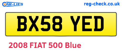 BX58YED are the vehicle registration plates.