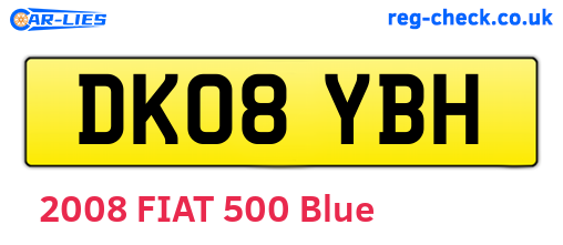 DK08YBH are the vehicle registration plates.