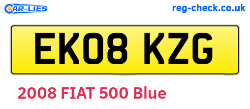 EK08KZG are the vehicle registration plates.
