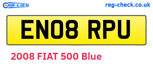 EN08RPU are the vehicle registration plates.