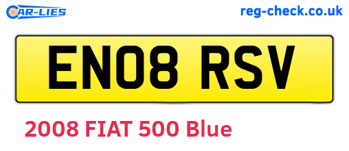 EN08RSV are the vehicle registration plates.
