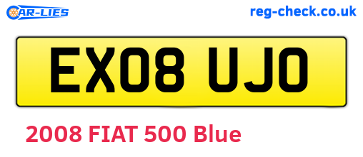 EX08UJO are the vehicle registration plates.