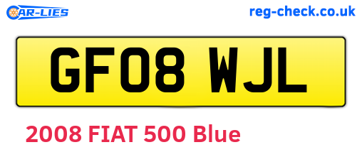 GF08WJL are the vehicle registration plates.
