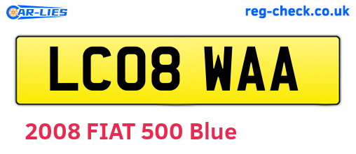 LC08WAA are the vehicle registration plates.