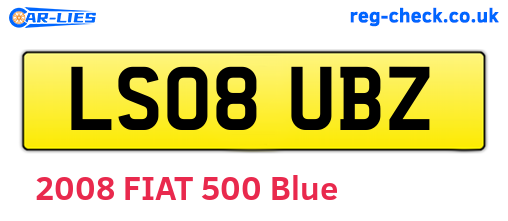 LS08UBZ are the vehicle registration plates.