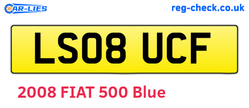 LS08UCF are the vehicle registration plates.