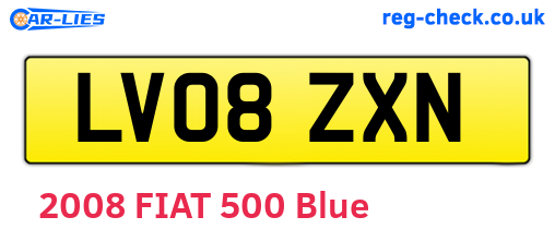 LV08ZXN are the vehicle registration plates.