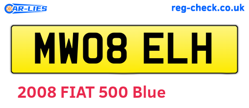 MW08ELH are the vehicle registration plates.