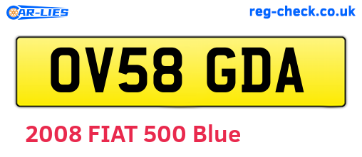 OV58GDA are the vehicle registration plates.