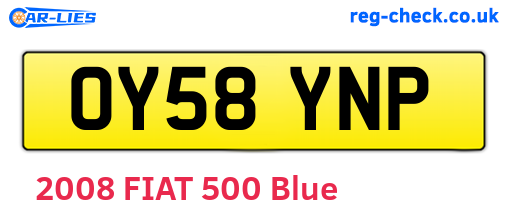 OY58YNP are the vehicle registration plates.
