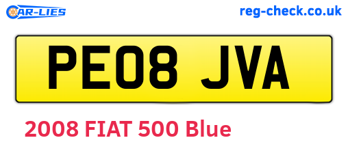 PE08JVA are the vehicle registration plates.