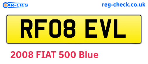 RF08EVL are the vehicle registration plates.