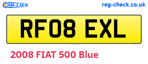 RF08EXL are the vehicle registration plates.
