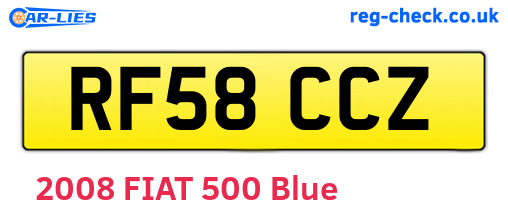 RF58CCZ are the vehicle registration plates.
