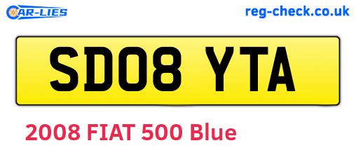 SD08YTA are the vehicle registration plates.